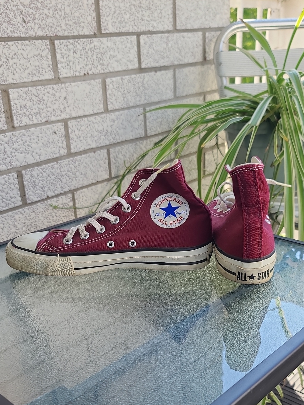 Vintage 1980s Converse Chuck Taylor High Top Burgundy Made in USA Men 5/Women